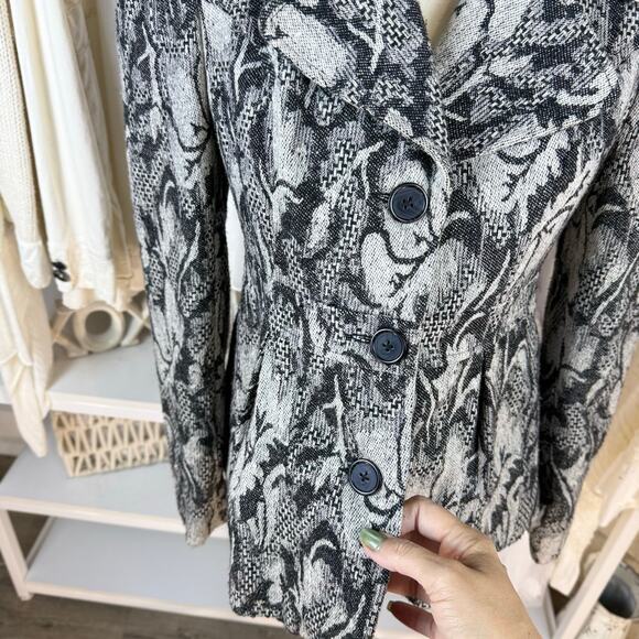 Jack sz. Small black & gray blazer puff sleeves, Edwardian, classic, mature 4382 - Picture 3 of 8